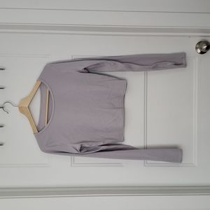 Lululemon EVER ELATED CROPPED LONG SLEEVE *NULU fabric Colour: Stargaze Size: 10